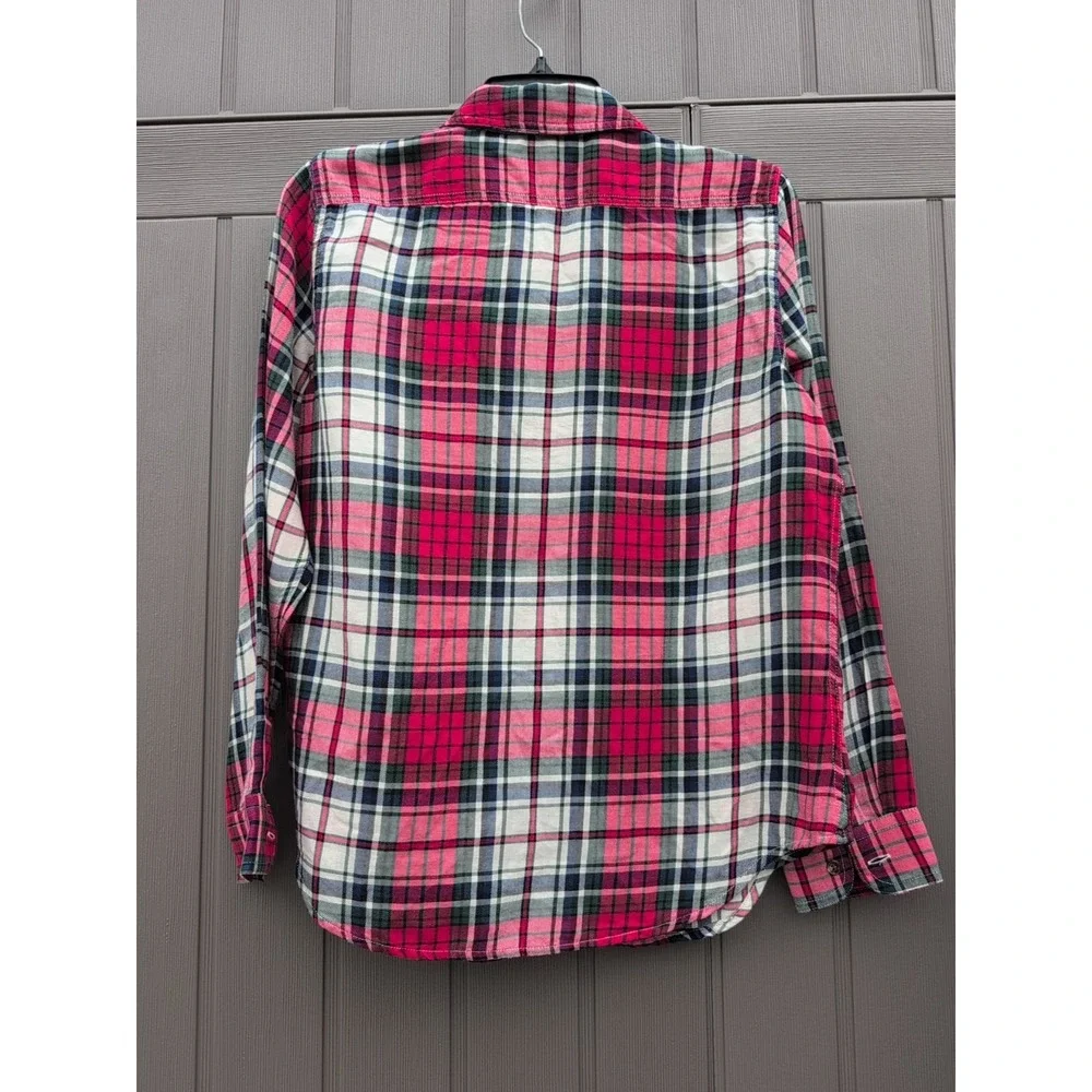 Chaps red plaid‎ long sleeve Petite Medium NEW